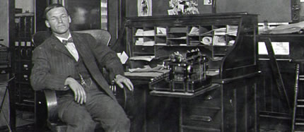 Photo of a bank clerk